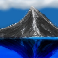 Mountain behind lake