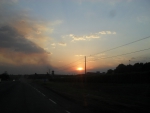 Sunset on the road