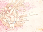 Lying on Sakura petals