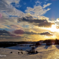 Sunset Over A Frosty Valley