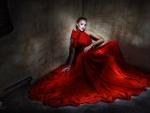 Woman in red