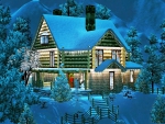 Christmas log house