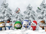 Colorful Snowmen