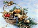 Christmas decorations basket