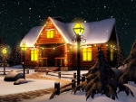 Christmas snow house