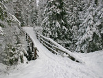 Snow covered bridge