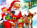 Santa and Deer