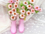 â™¥Bloom with Pink Rain Bootsâ™¥