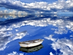 BOAT on the BEAUTIFUL REFLECTION