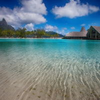 Clear Blue Lagoon on Tropical Island