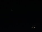 Crescent moon with Venus and Mars