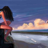 Peach And Lavender Skies