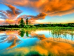 CLOUDS REFLECTING in the LAKE