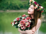 Beautiful girl with flowers