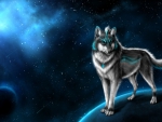 Guardian wolf in moon