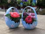 Floral arrangement at Easter plant pot