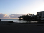 Sunrise over Hilo Bay, along Hotel Row, Hilo Hawaii