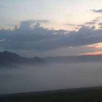 Foggy and cloudy morning