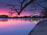 Jefferson memorial at beautiful sunset