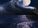 Waves on the full moon...