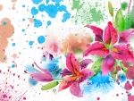 Splattered Painted Flowers