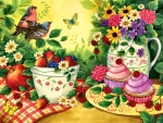 Birds, Berries and Cupcakes F