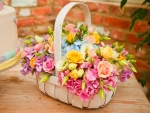 Flower basket and cake