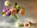 Beautiful flowers arrangement in painting art