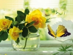 Yellow bouquet and butterfly