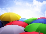 Rainbow colors umbrellas