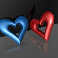 Blue & Red Hearts