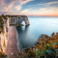 Sunset on Beach at Normandie, France