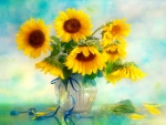 Still life with sunflowers