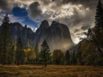 magnificent landscape in yosemite park hdr