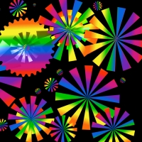 Rainbow Fireworks in multicolor