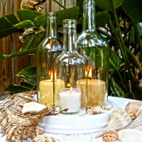 *Beautiful bottles with candles*