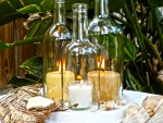 *Beautiful bottles with candles*
