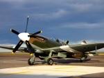 vintage spitfire on the tarmac