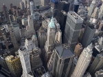 fantastic view of new york city skyscrapers from above