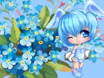Fantasy girl with forget-me-not