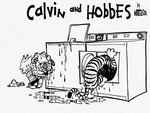 Calvin and Hobbes Washing Hobbes