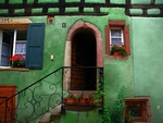 the house with the green wall