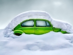 VW in snow