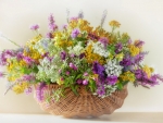 Basket with wildflowers