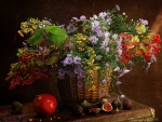 Fall flowers and fruits
