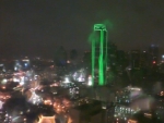 city of dallas texas at night in rain