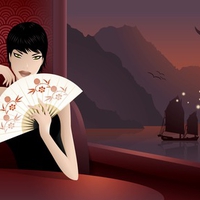 Girl waiting in the South Seas