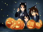 akiyama mio cat catgirl halloween hirasawa yui k on nakano azusa signed