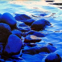 At the blue river bank