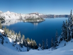 Crater Lake In Winter